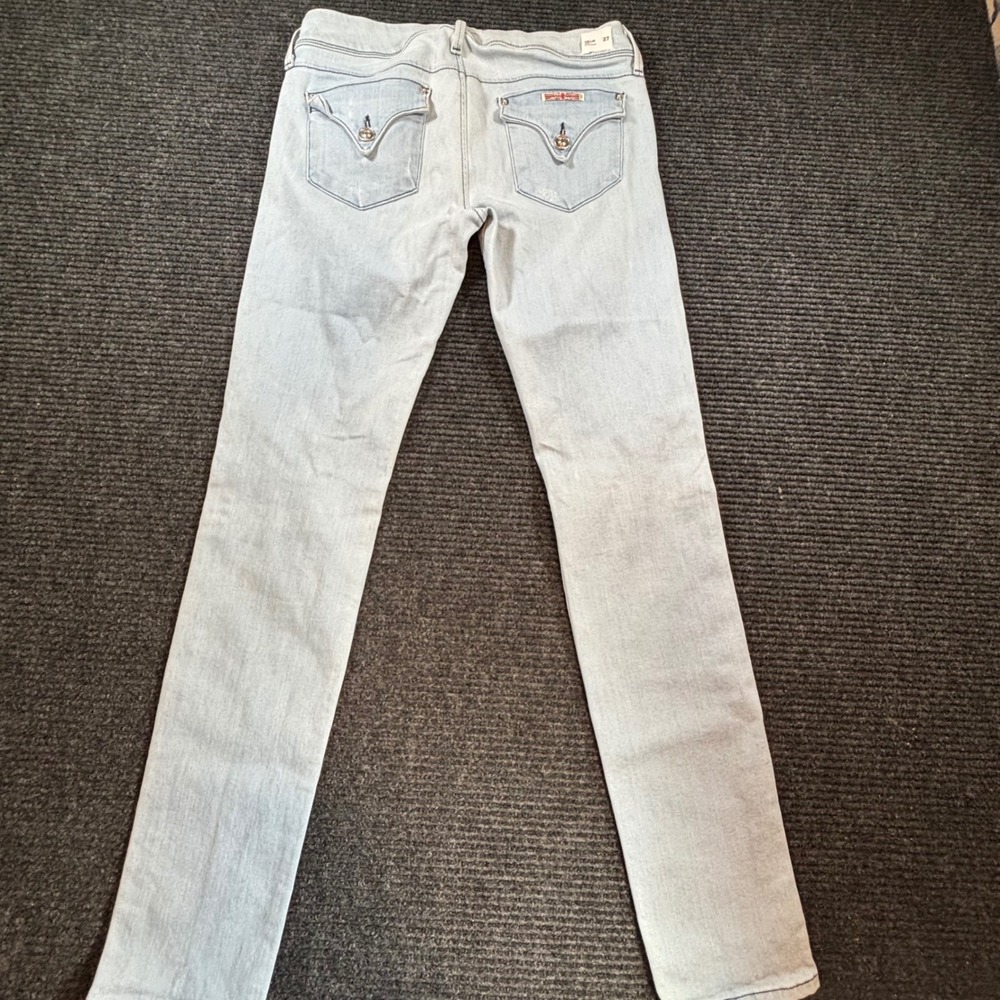 Hudson Womens Skinny Jeans Light Wash Distressed Blue Denim Made in USA Size 27 - Picture 13 of 13